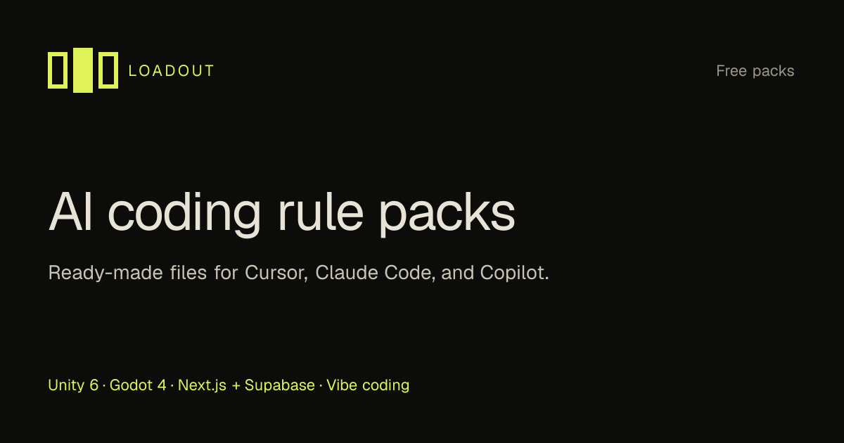 Loadout — AI rules packs for Cursor, Claude, and Copilot